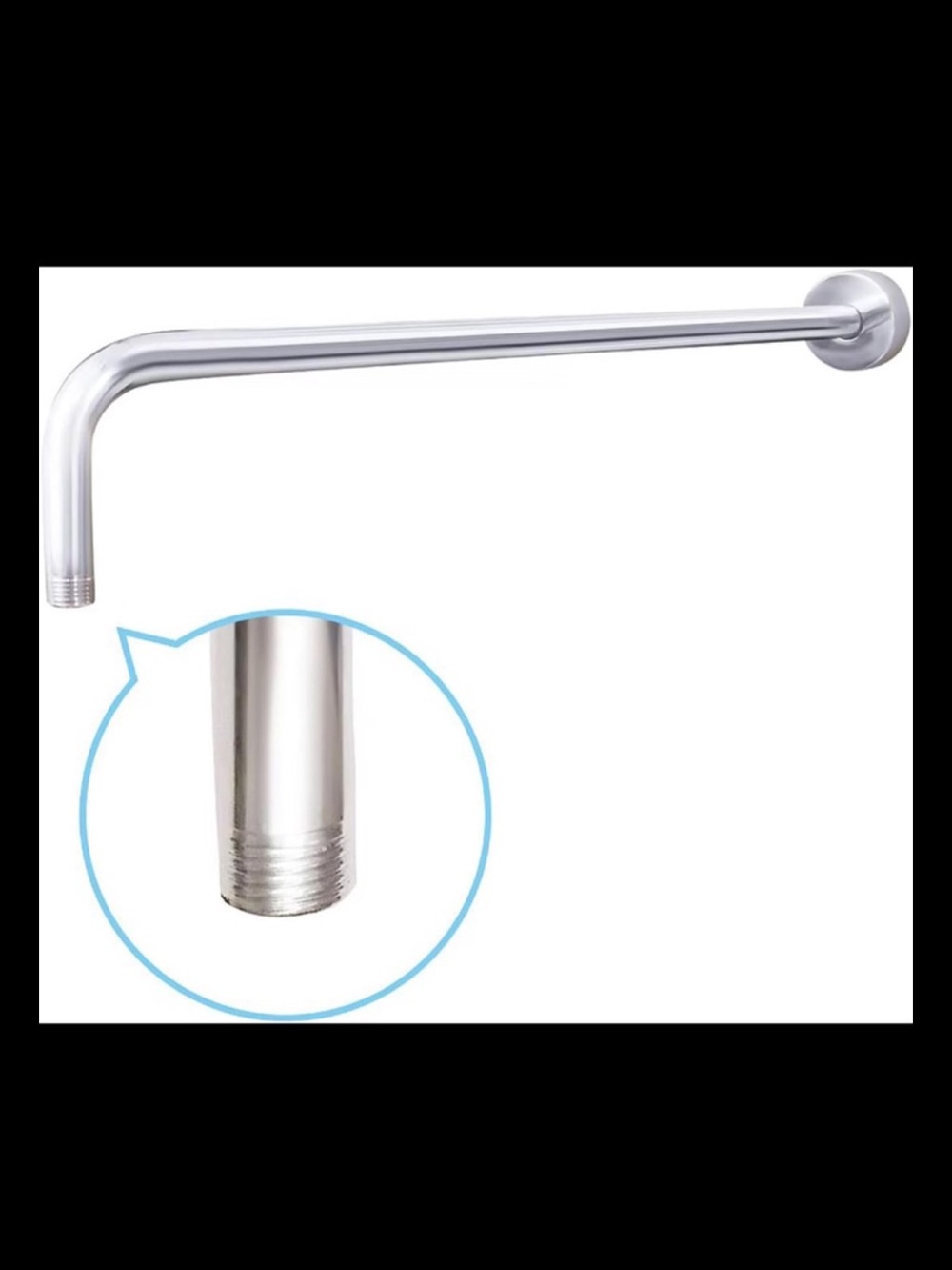 27.5” Chrome Replacement Extension Shower Arm w/ Flange Wall Mount Angle